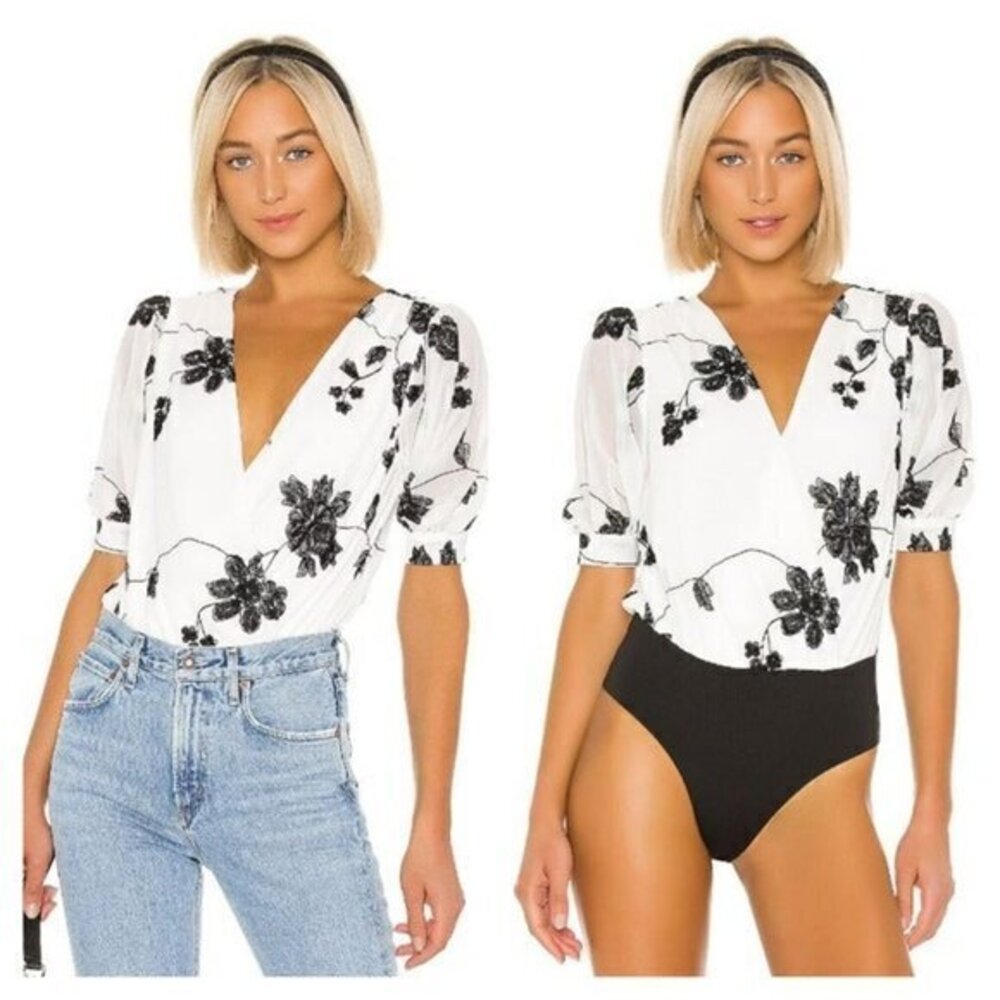 House of Harlow 1960 x REVOLVE Nora Bodysuit - White & Black